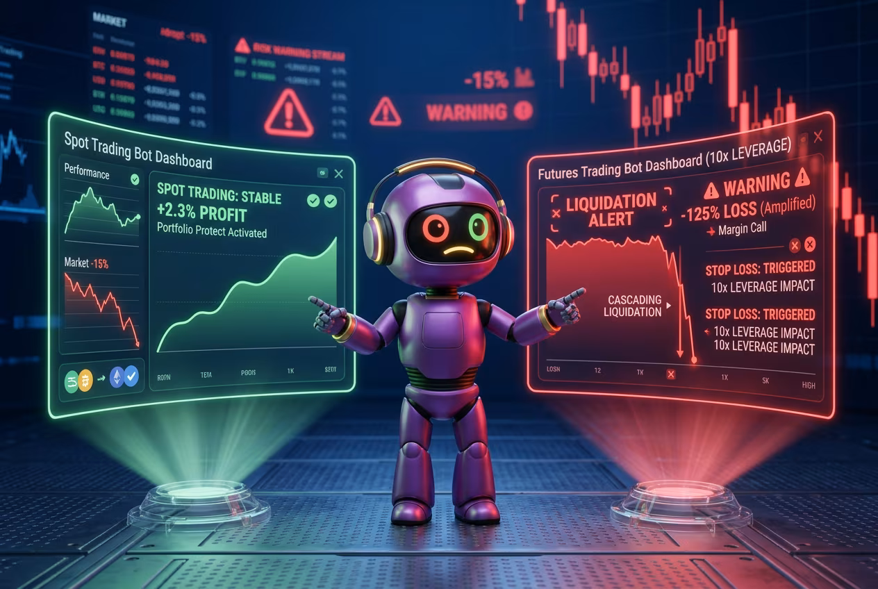 Робот-трейдер предупреждает о рисках запуска грид бота в сильном тренде криптовалют