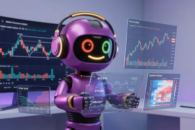 Робот анализирует выбор монеты для грид бота