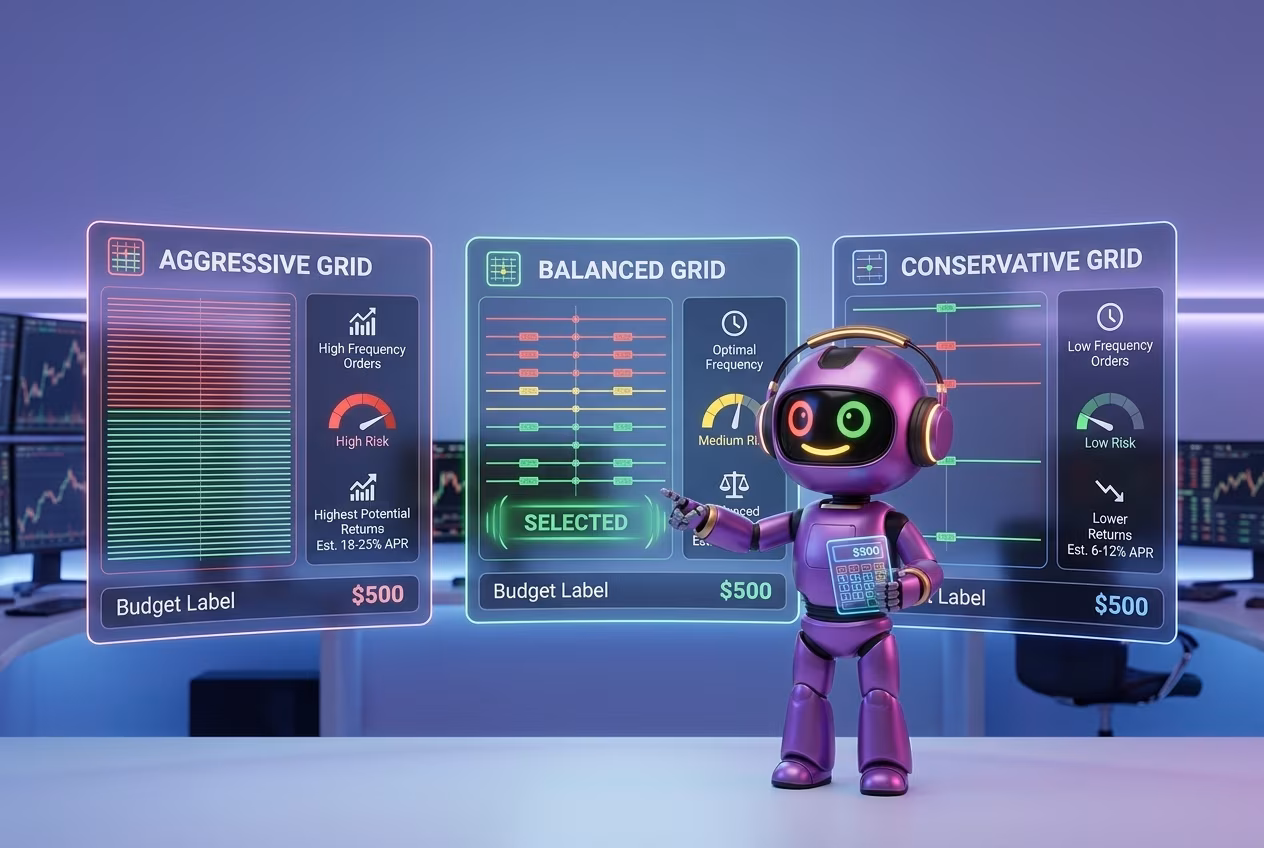 Робот запускает грид-бота одной кнопкой в приложении криптобиржи