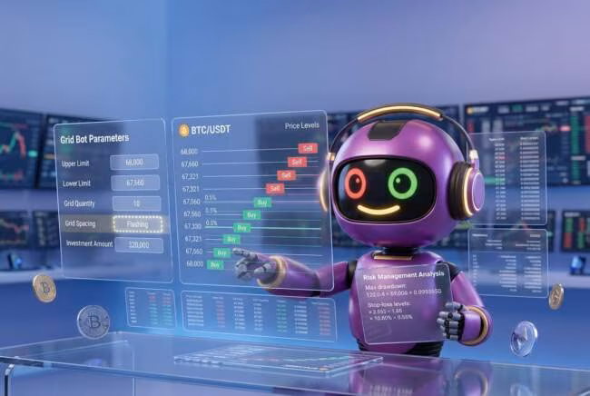 Робот настраивает параметры грид бота