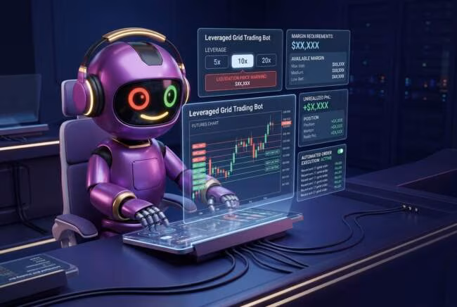 Робот настраивает грид трейдинг с плечом
