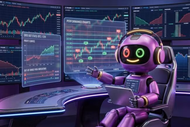 Робот анализирует результаты грид-бота за месяцы