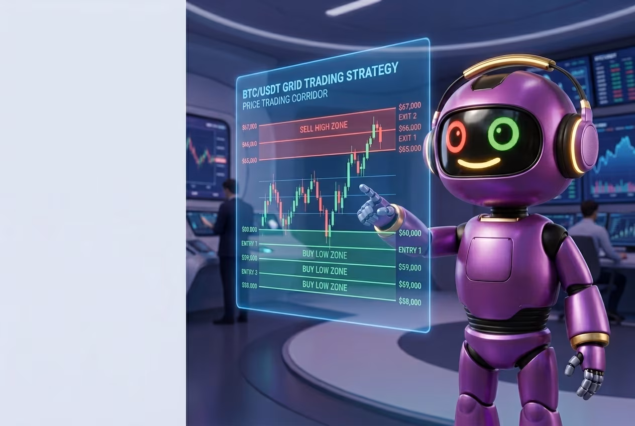 Сетка ордеров Buy Low Sell High в торговом коридоре криптовалюты